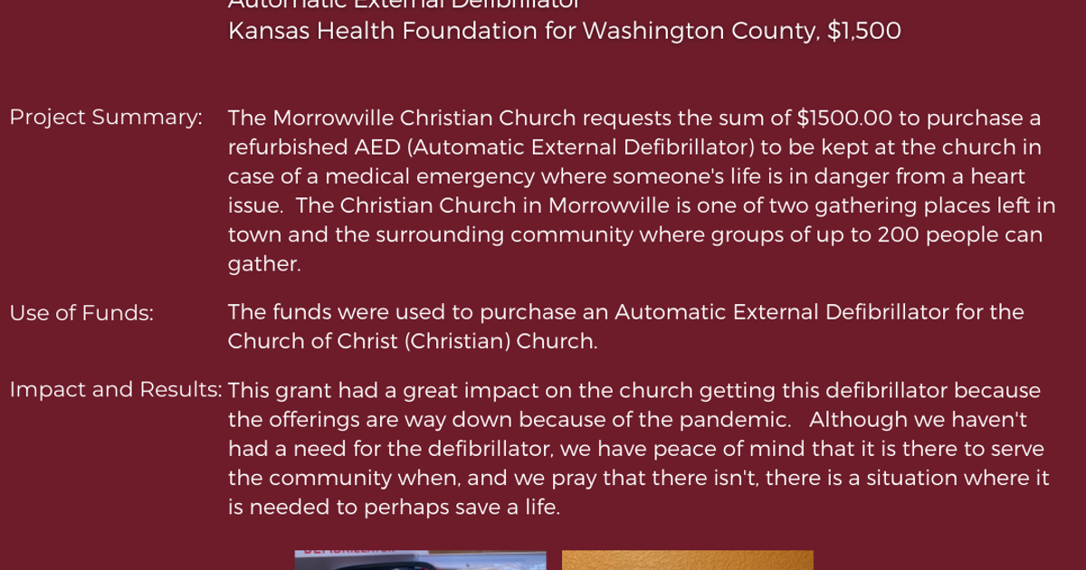 Church Of Christ (Christian) Automatic External Defibrillator